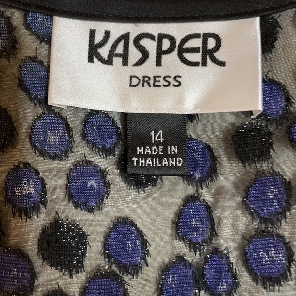 Kasper Dress Women’s SZ 14 Semi-Sheer Polka-Dot Cover Up Open Front Cardigan - Picture 5 of 12